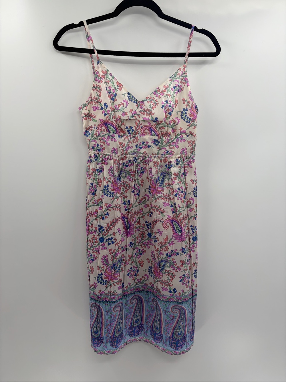 See by Chloe y2k 2010s paisley bohemian floral v neck midi silk dress size 4